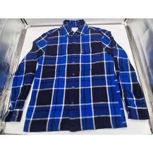 American Eagle Outfitters Men’s Medium Blue Plaid Flannel Button Up Shirt